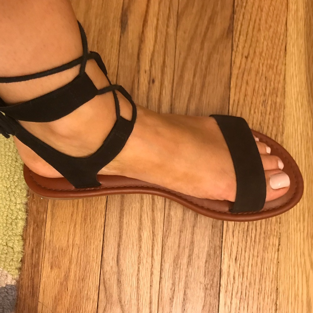 PacSun Black Lace-Up Sandals